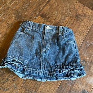 Healthtex toddler denim jean mini skirt dark wash ruffle hem 5T